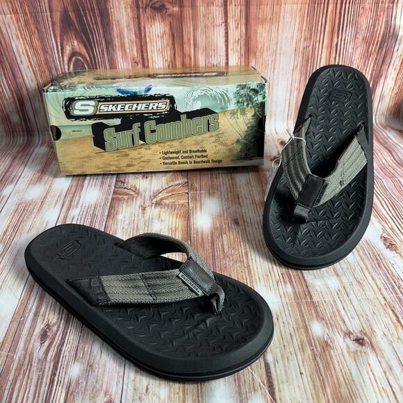 Skechers Surf Combers Mens Size 11 Gray Sandals Thong Flip Flops Open Toe Shoes - Picture 1 of 10